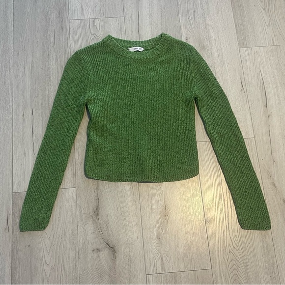 Mango Green Crew Neck Ribbed Sweater - Picture 8 of 9